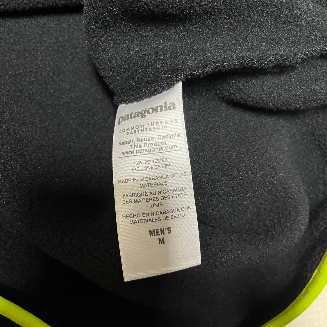 파타고니아 신칠라 블랙/라임 상품이미지4