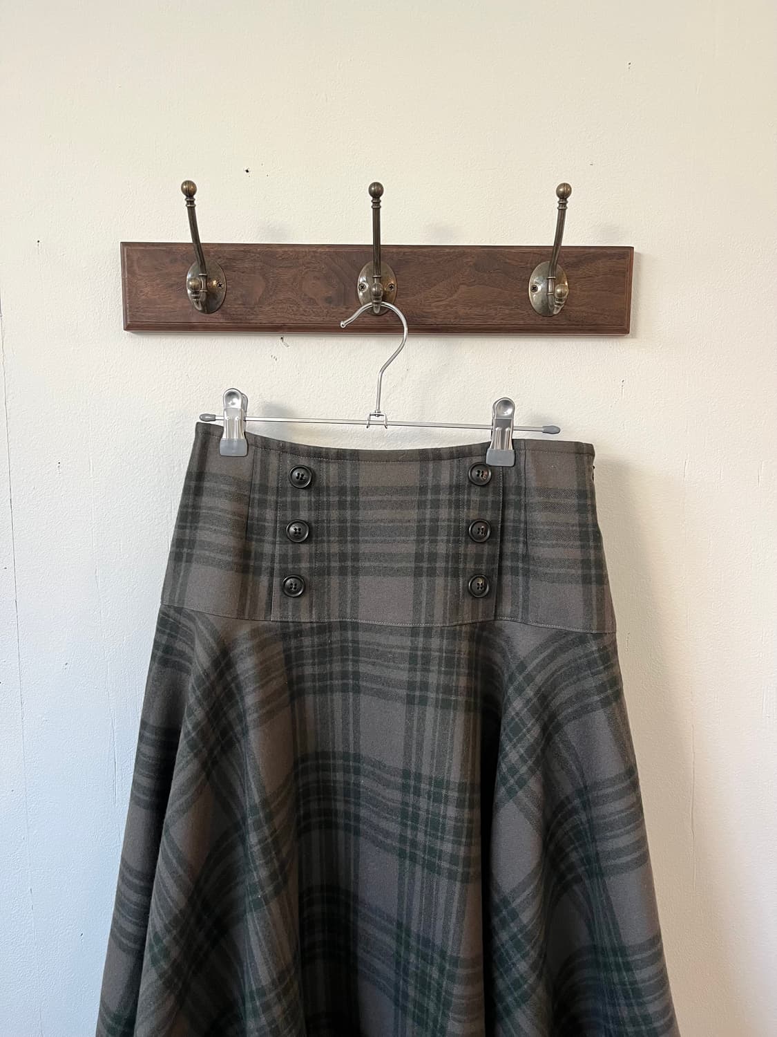 Yorkland 버튼업 체크 스커트 상품이미지3