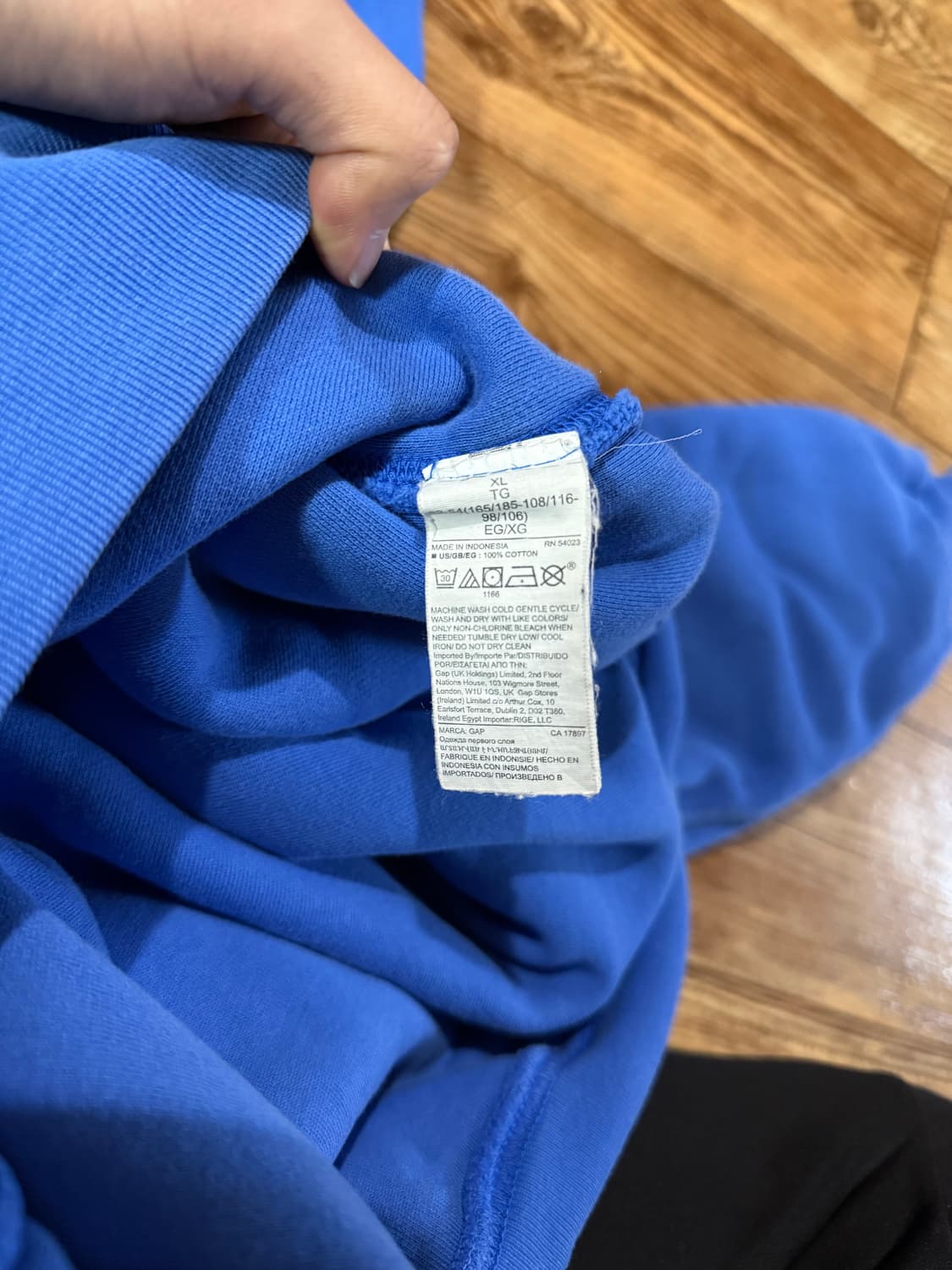 이지 갭 후드 블루 XL 상품이미지4