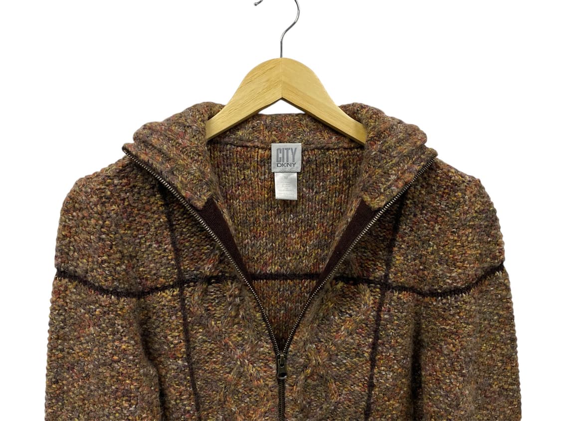  DKNY 브라운 혼방 보카시 니트 가디건 S 상품이미지4
