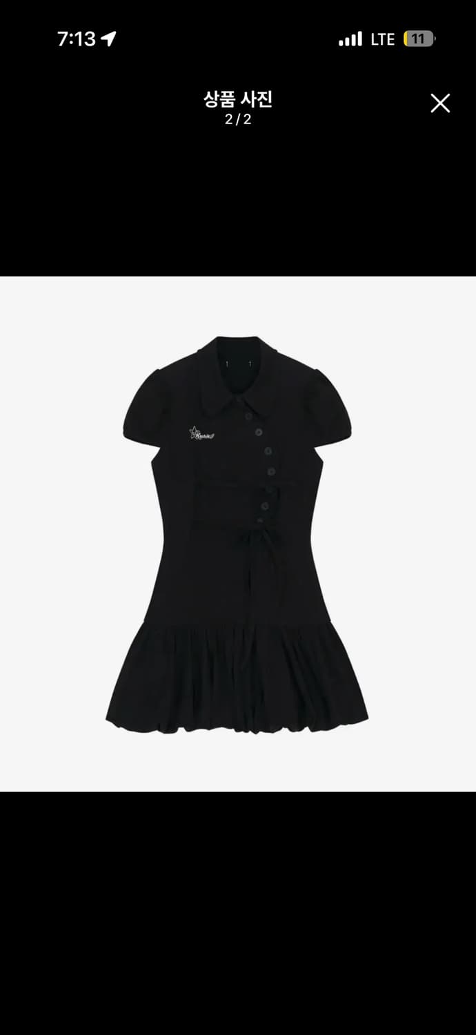 카시코 퍼프 프레피 미니 원피스 블랙 상품이미지2