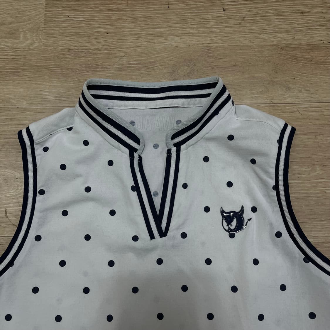 왁 WAAC 여성 도트 패턴 골프 웨어 민소매 3 상품이미지2