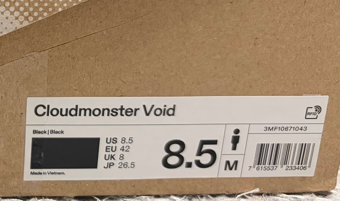 온러닝 클라우드몬스터 보이드 블랙 265mm 새상품 상품이미지5