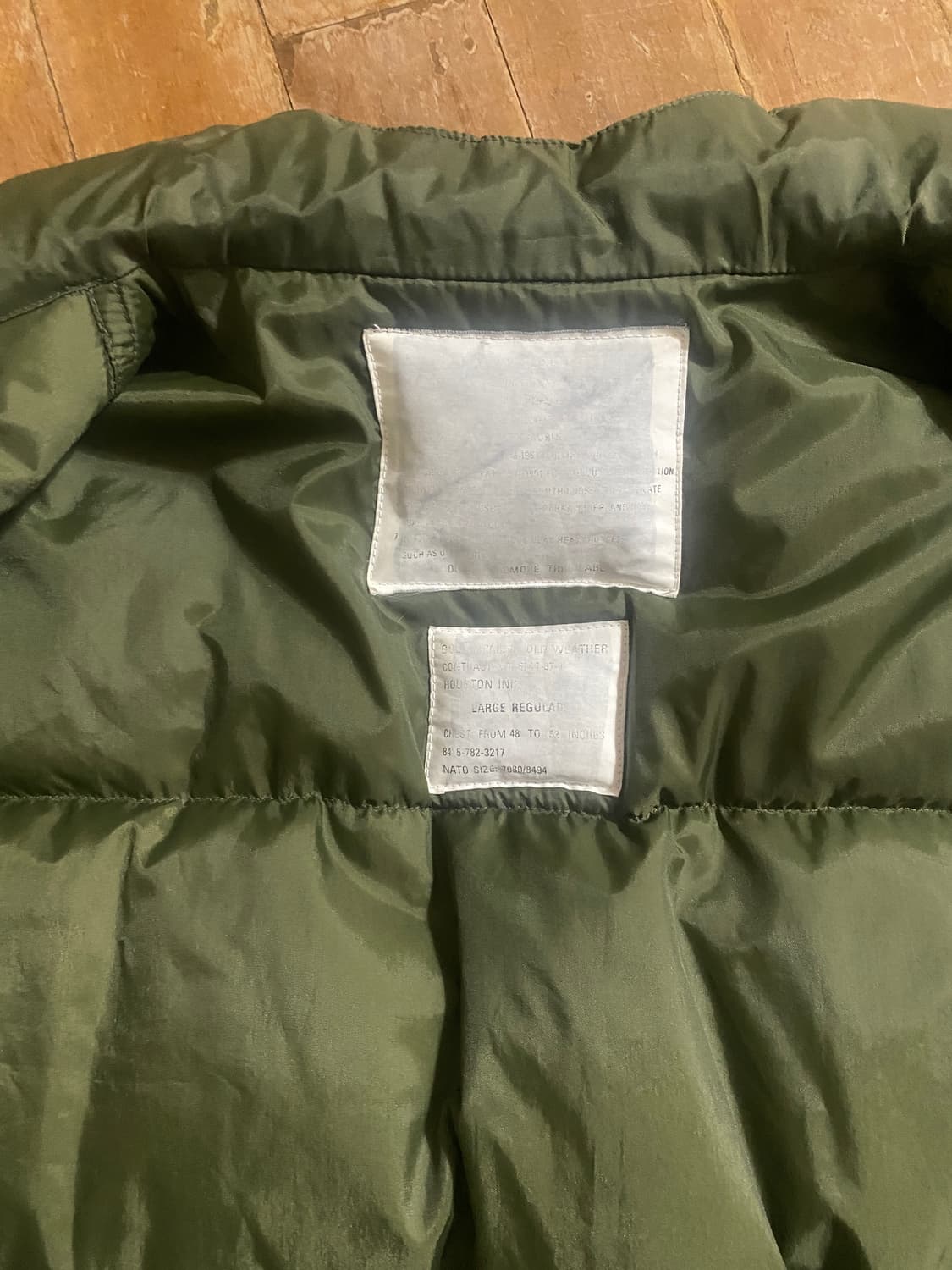 미군 밀리터리 올리브 그린 다운 패딩 조끼 L 상품이미지6
