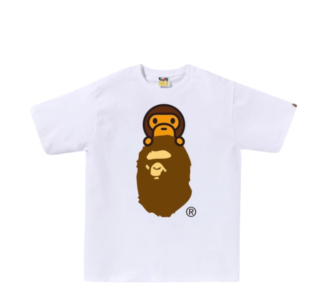 베이프 마일로 온 에이프 헤드 티셔츠 화이트 상품이미지1