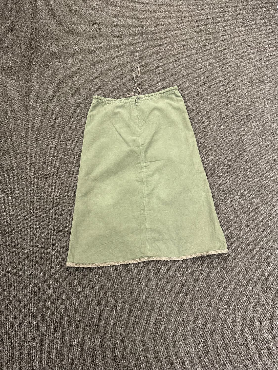 L)Japanese vintage 포켓 카키 밴딩 미디 스커트 상품이미지8