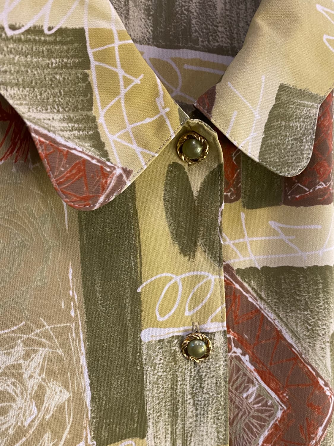 Japan vintage 반팔 블라우스 셔츠 Free 상품이미지4