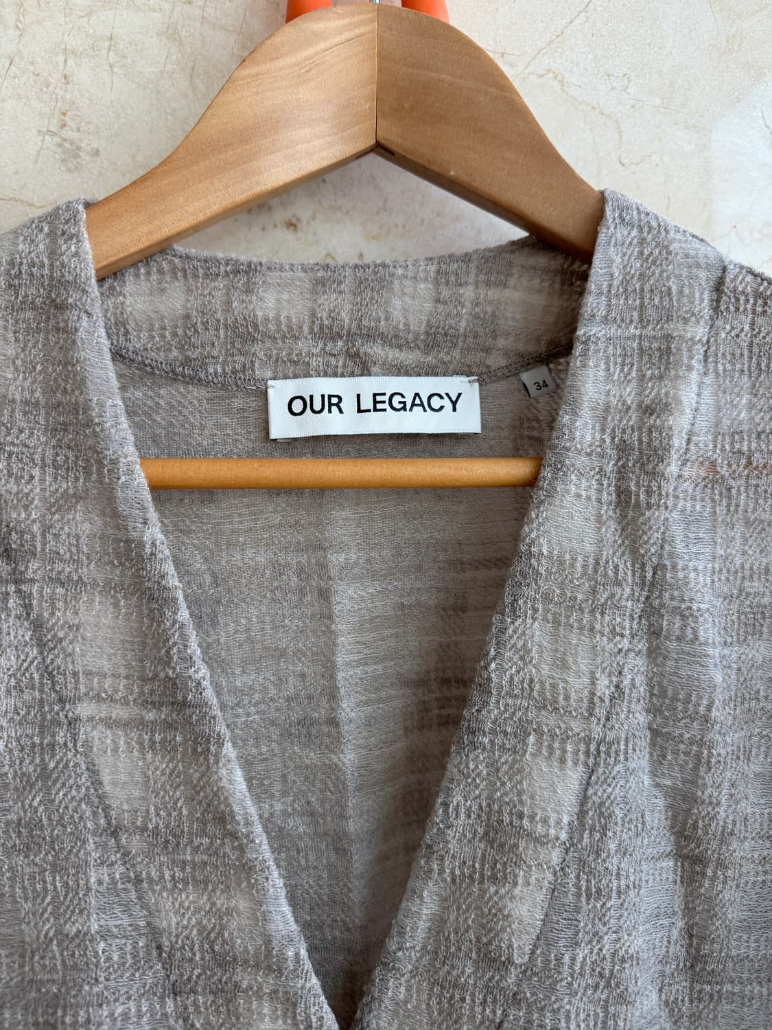 아워레가시 Our Legacy 체크 가디건 그레이 베이지 34 상품이미지4