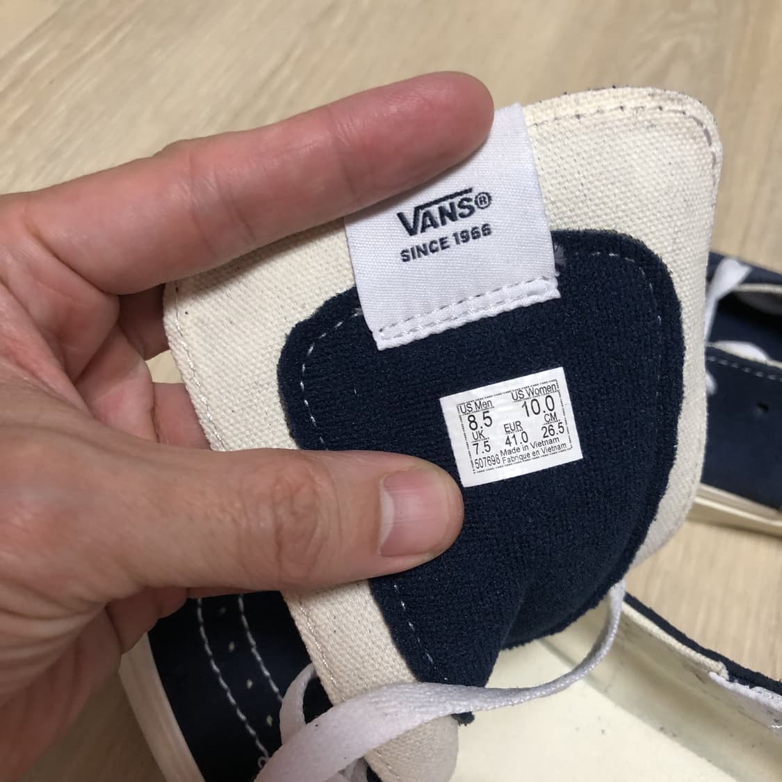(265) 새상품 반스 VANS 스케이트 하이 드레스 블루 체커보드 상품이미지3
