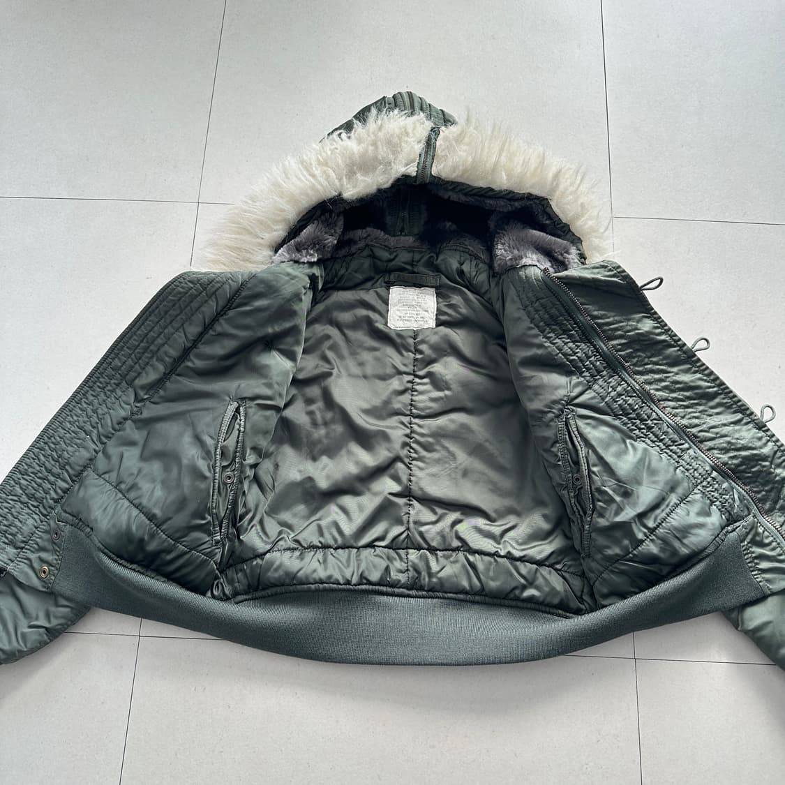 80s 오리지널 군납 알파 N-2B 미공군 플라이트 자켓 M  상품이미지7