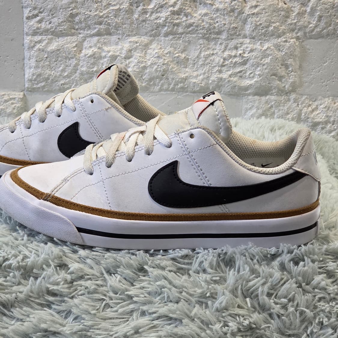 6a-9:나이키 코트 레거시 GS 화이트 블랙 23.5cm 상품이미지2