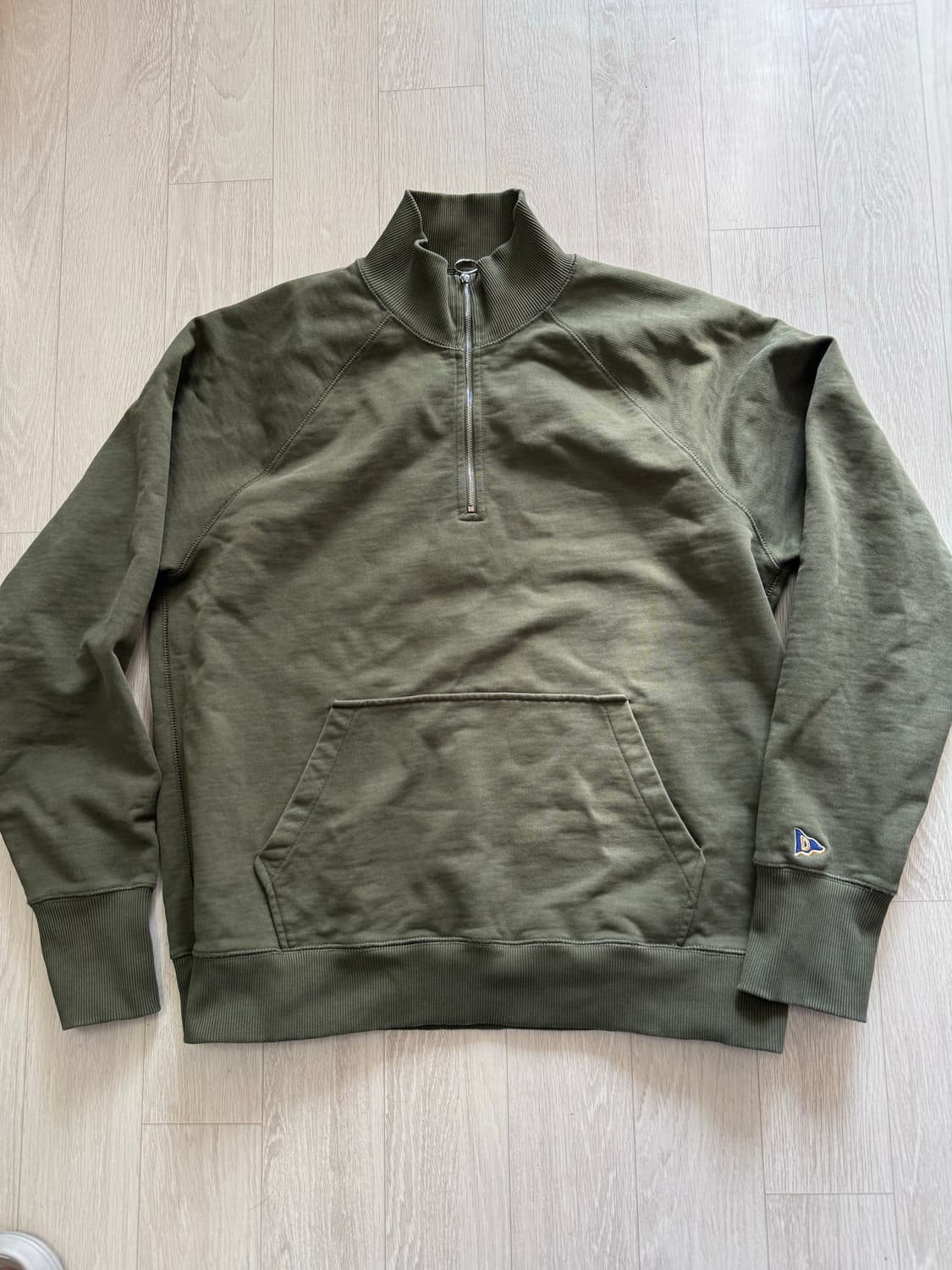 드레익스 쿼터집 포켓 맨투맨 올리브 L 상품이미지2