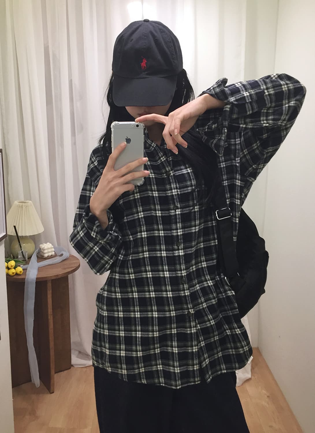 여성 유니클로 기모체크 셔츠 100 상품이미지1