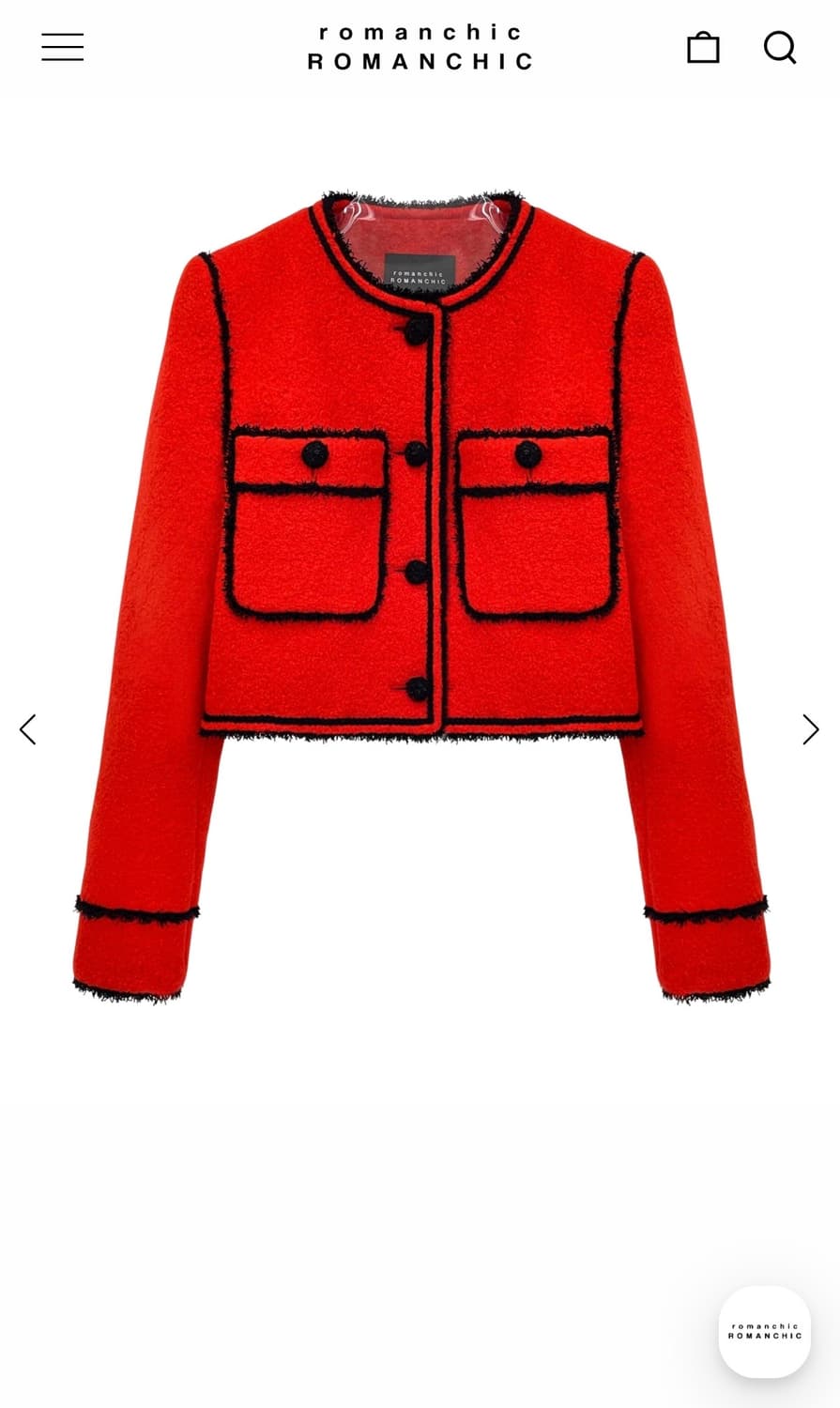 로맨시크 레드 트위드 자켓 상품이미지4