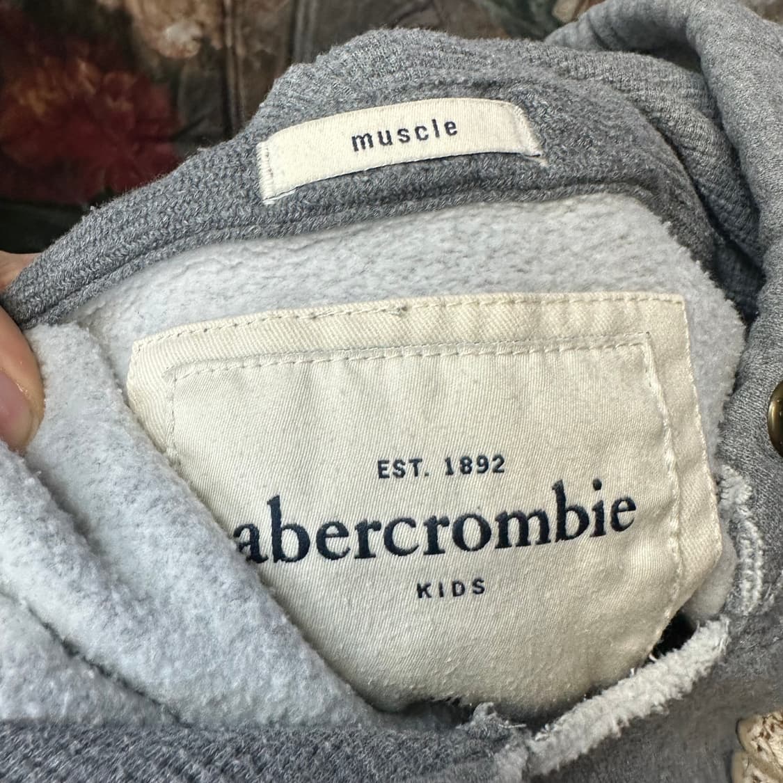 아베크롬비 빈티지 타이트핏 그레이후드티 XL 상품이미지3
