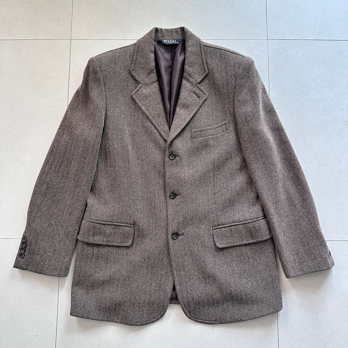 90s 폴로 랄프로렌 헤링본 트위드 3버튼 자켓  상품이미지1