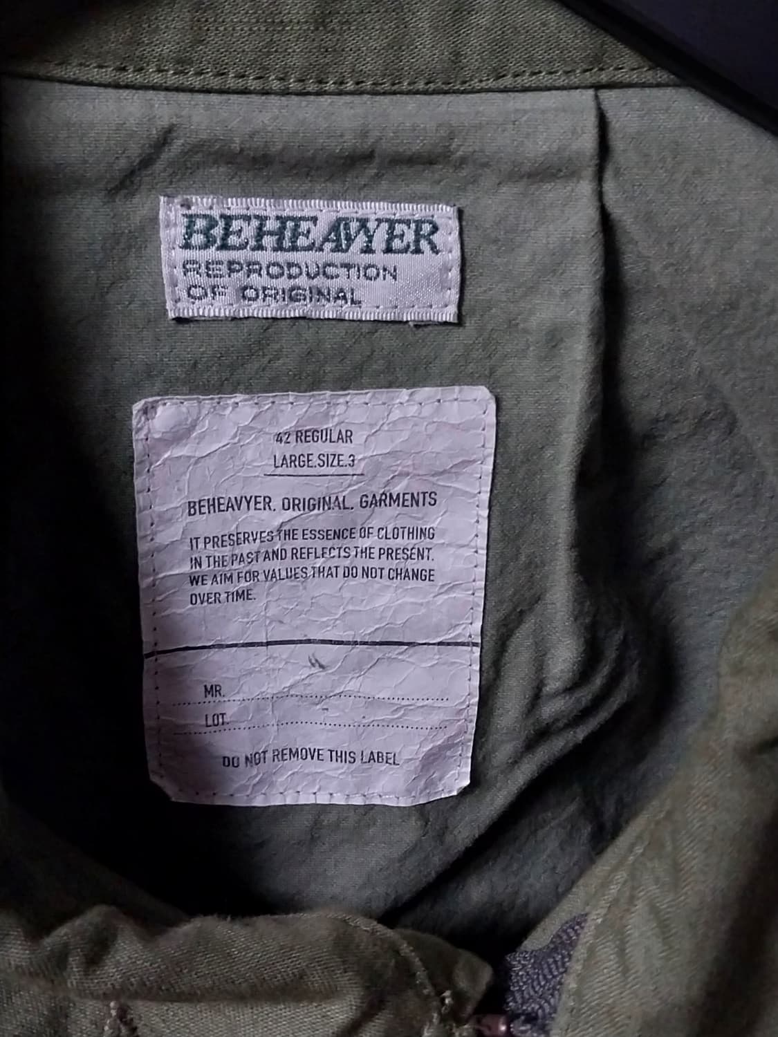 25FW 비헤비어 다이드 M-S 필드자켓 (3) 상품이미지4