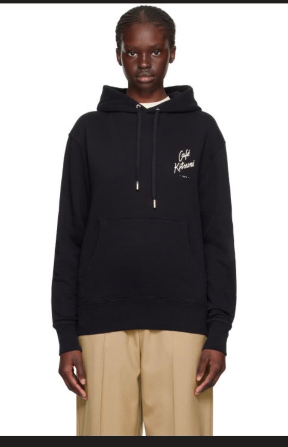 메종키츠네 카페 키츠네 블랙 후드티 상품이미지1