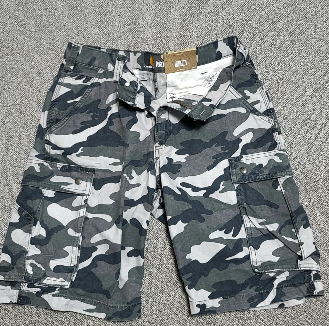 칼하트 카모 카고 반바지 32 -34 (새상품) 상품이미지3