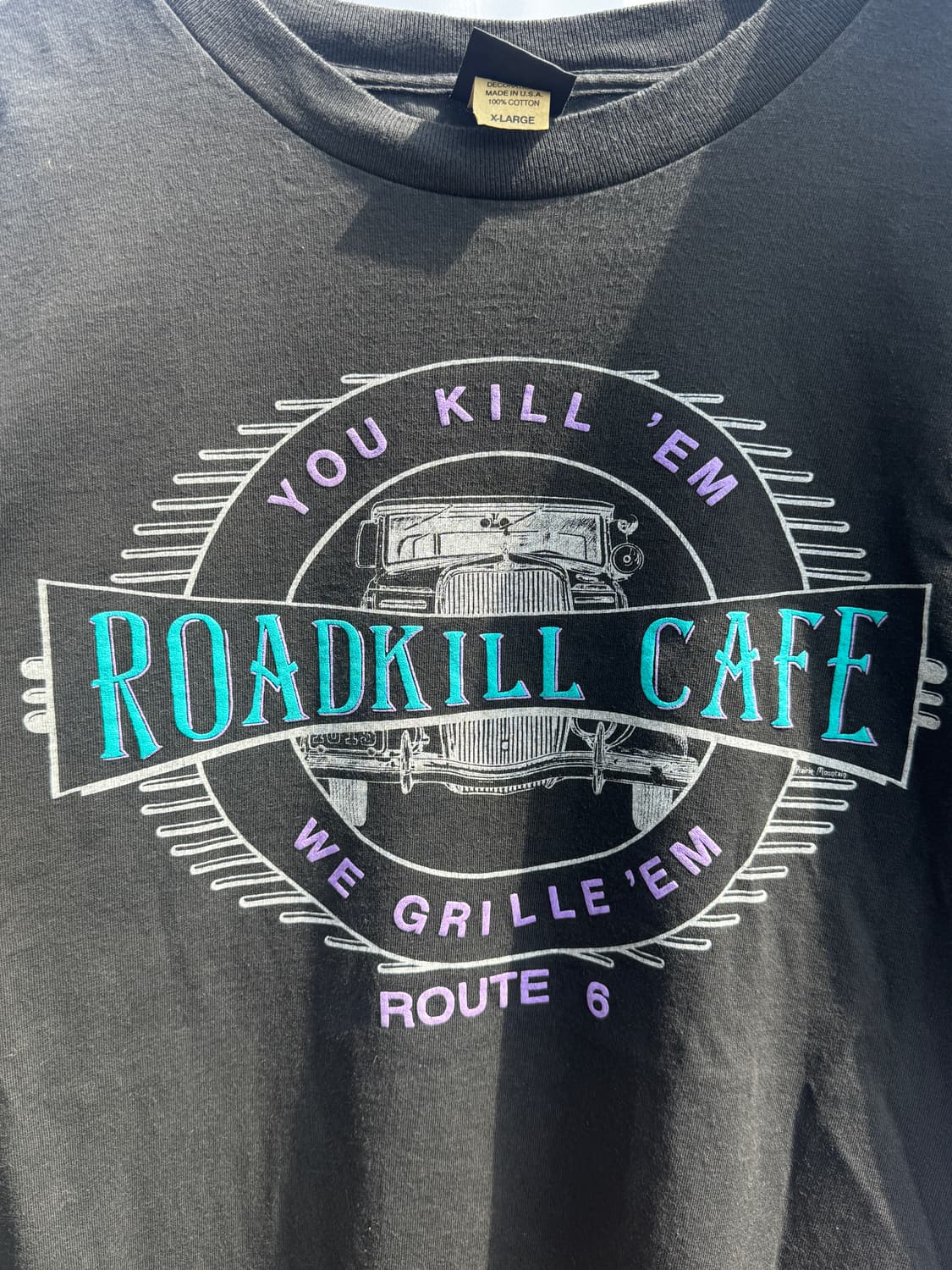 90s USA Roadkill Cafe 빈티지 티셔츠 XL 상품이미지4