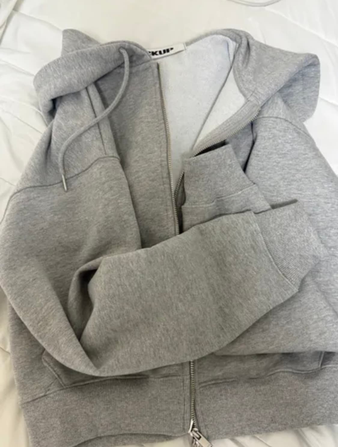 블랙업 헤비 코튼 후드집업 그레이 상품이미지6