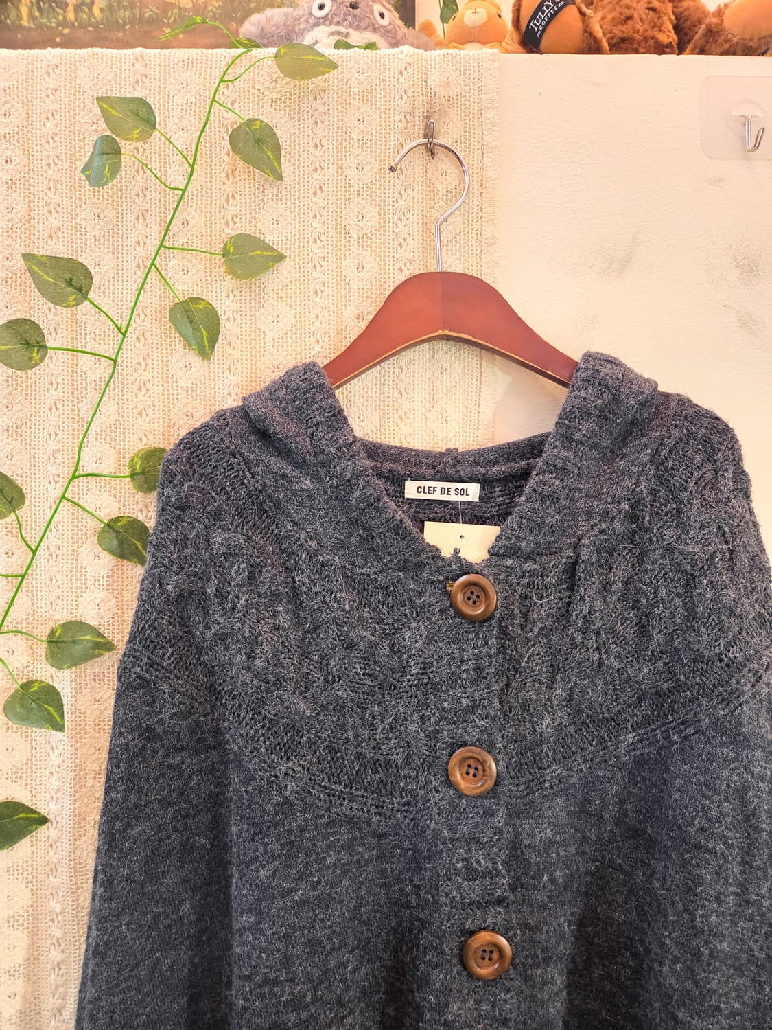 차콜 케이프 가디건 상품이미지2