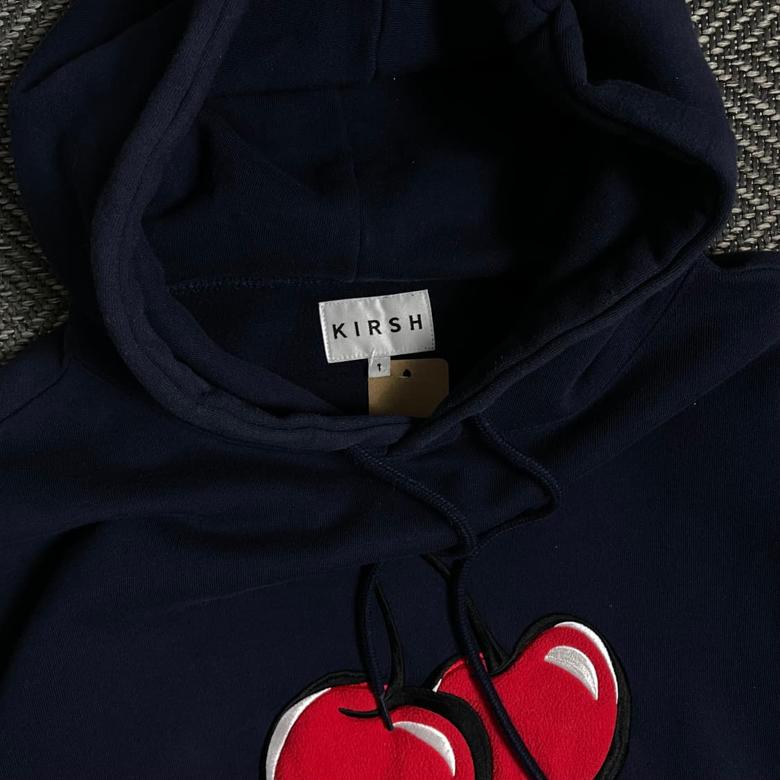 키르시 빅 체리 로고 후드 티셔츠 네이비o 4897 상품이미지4