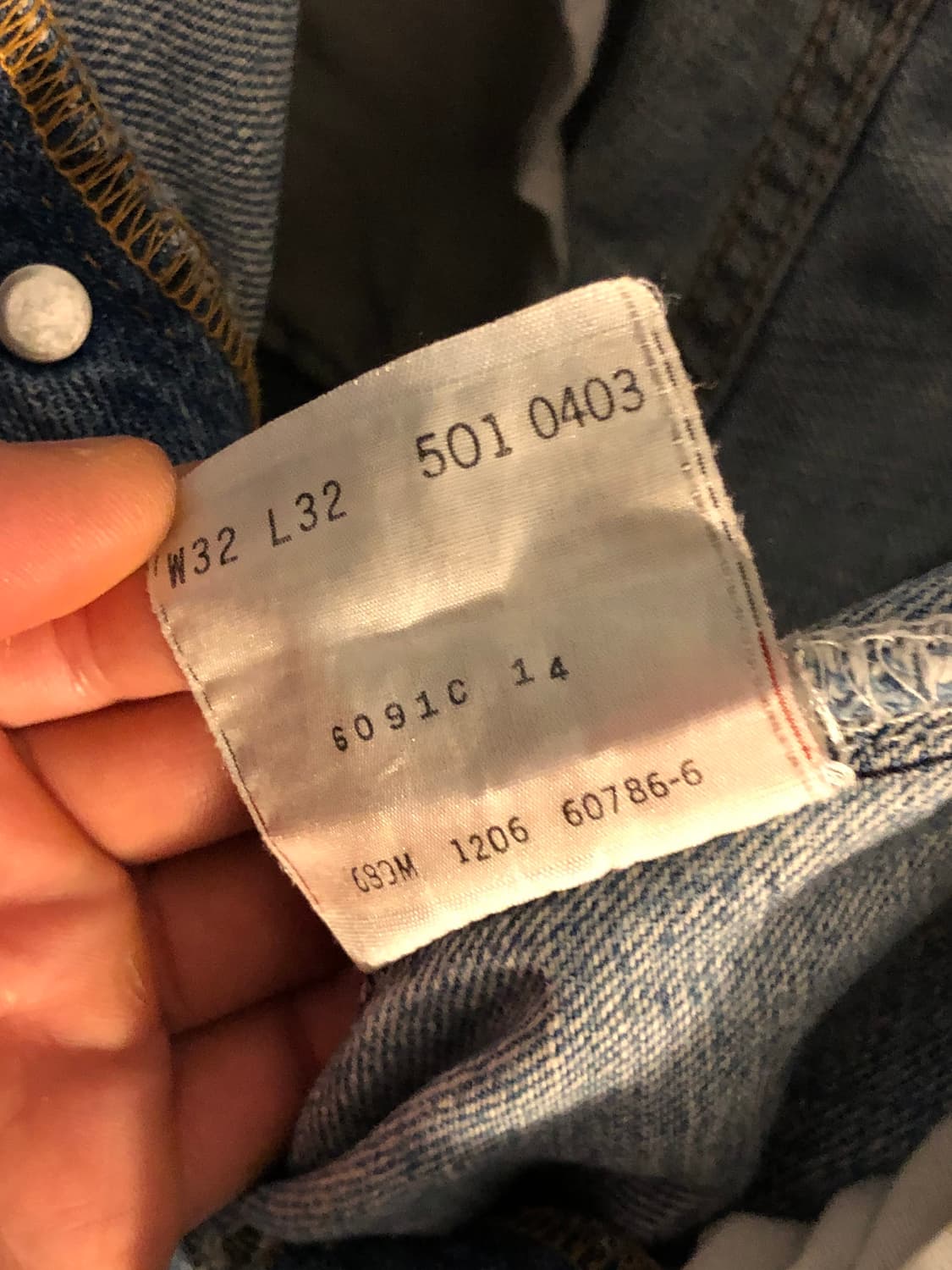 빈티지 리바이스 501 연청 데님 일자핏 청바지 32x32 상품이미지6