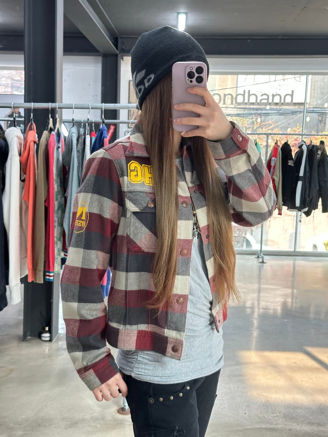 히스테릭글래머 Kinky Jeans 빅로고포켓 체크셔츠자켓 상품이미지4