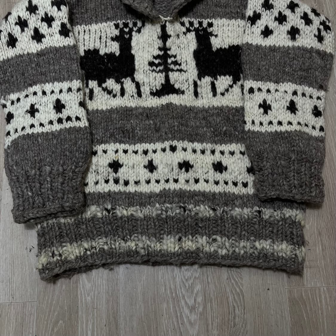 빈티지 캐나다 숄카라 헤비 울 코위찬 니트 M/95 상품이미지5