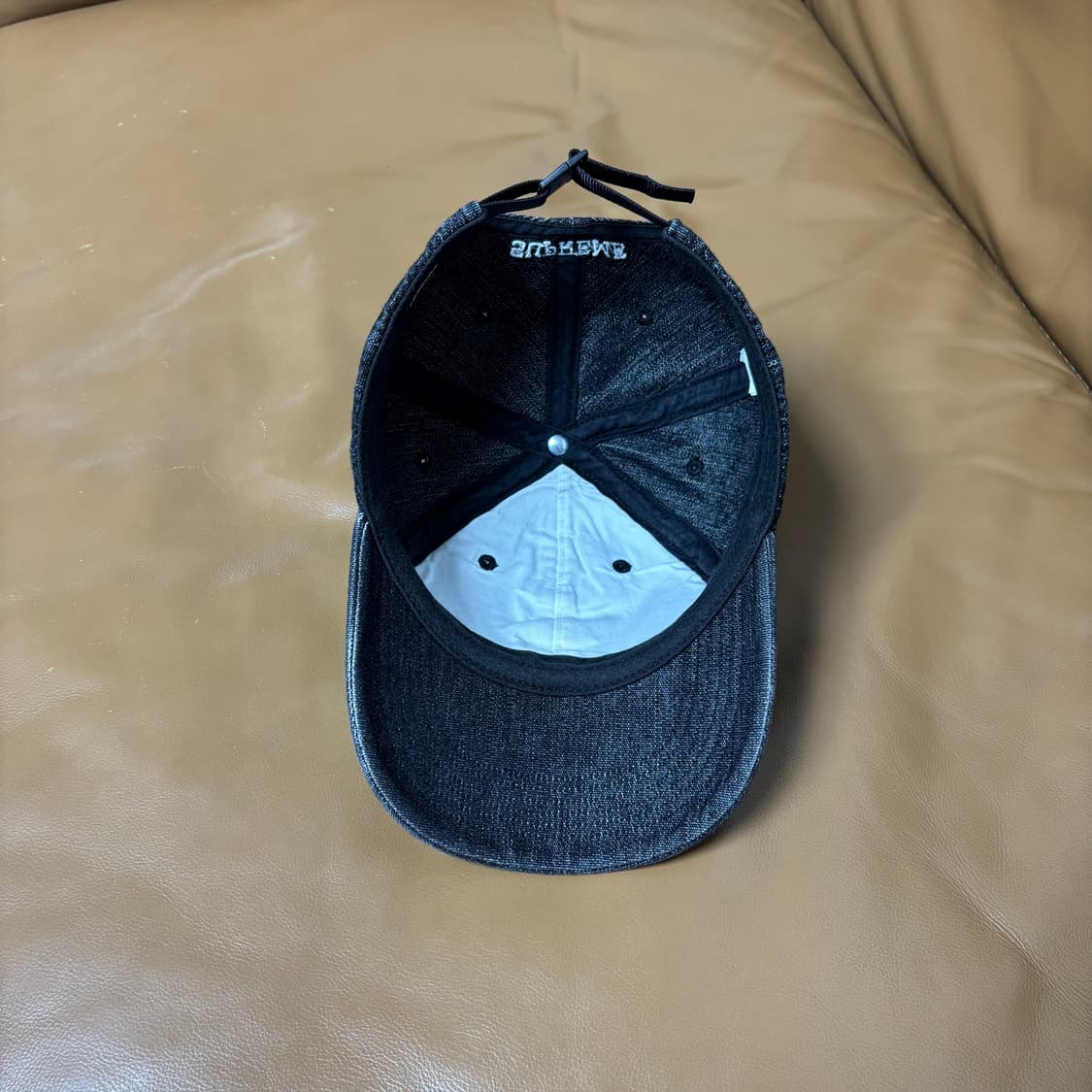 Supreme 슈프림 스몰 로고 데님 블랙 6패널 볼캡 모자 Black 상품이미지6