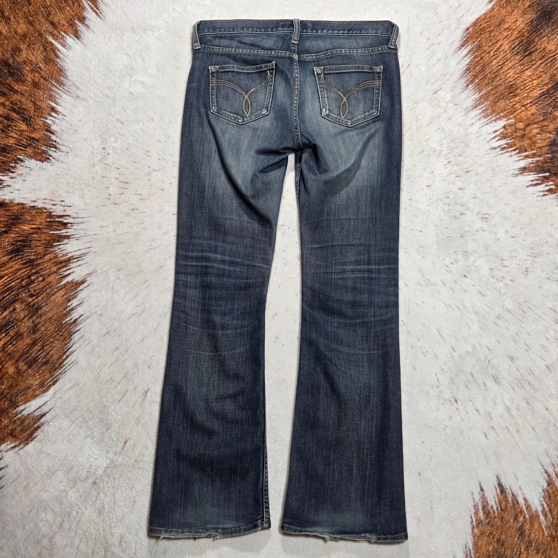 뒷자수 워싱 데미지 부츠컷 데님팬츠 상품이미지1