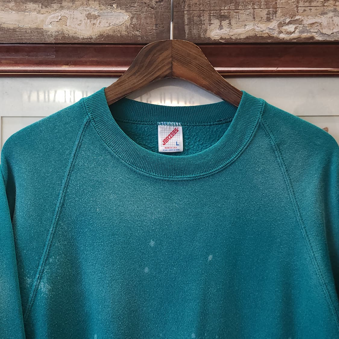 90s 져지스 빈티지 스웻셔츠 플레인 스웻셔츠 그린 썬 페이딩 L 상품이미지3