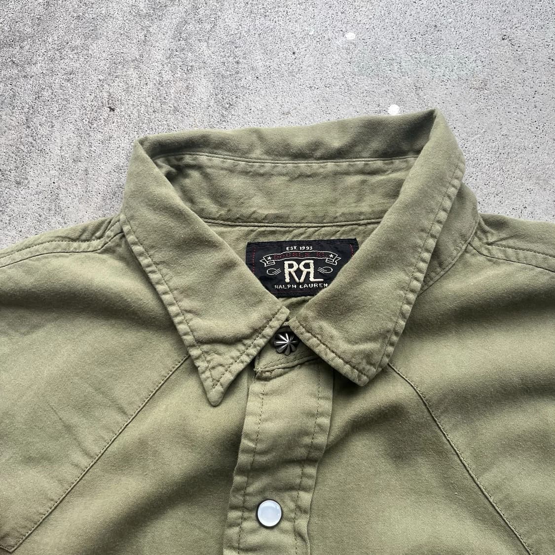 RRL 더블알엘 버팔로 트윌 웨스턴 셔츠 올리브 드랩 상품이미지4
