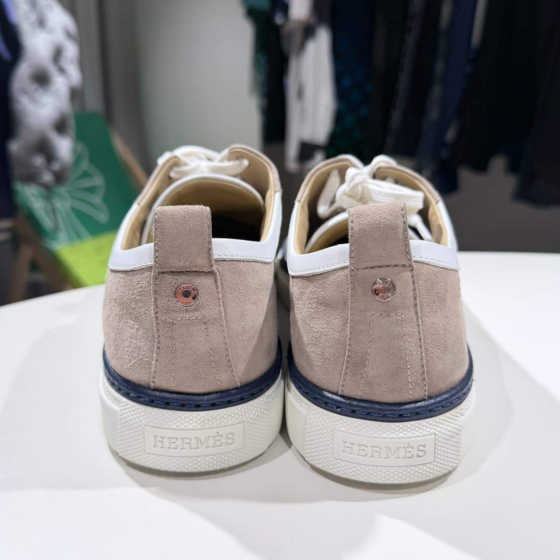 (A/42.5) / 에르메스 스웨이드 스니커즈 브라운 상품이미지4