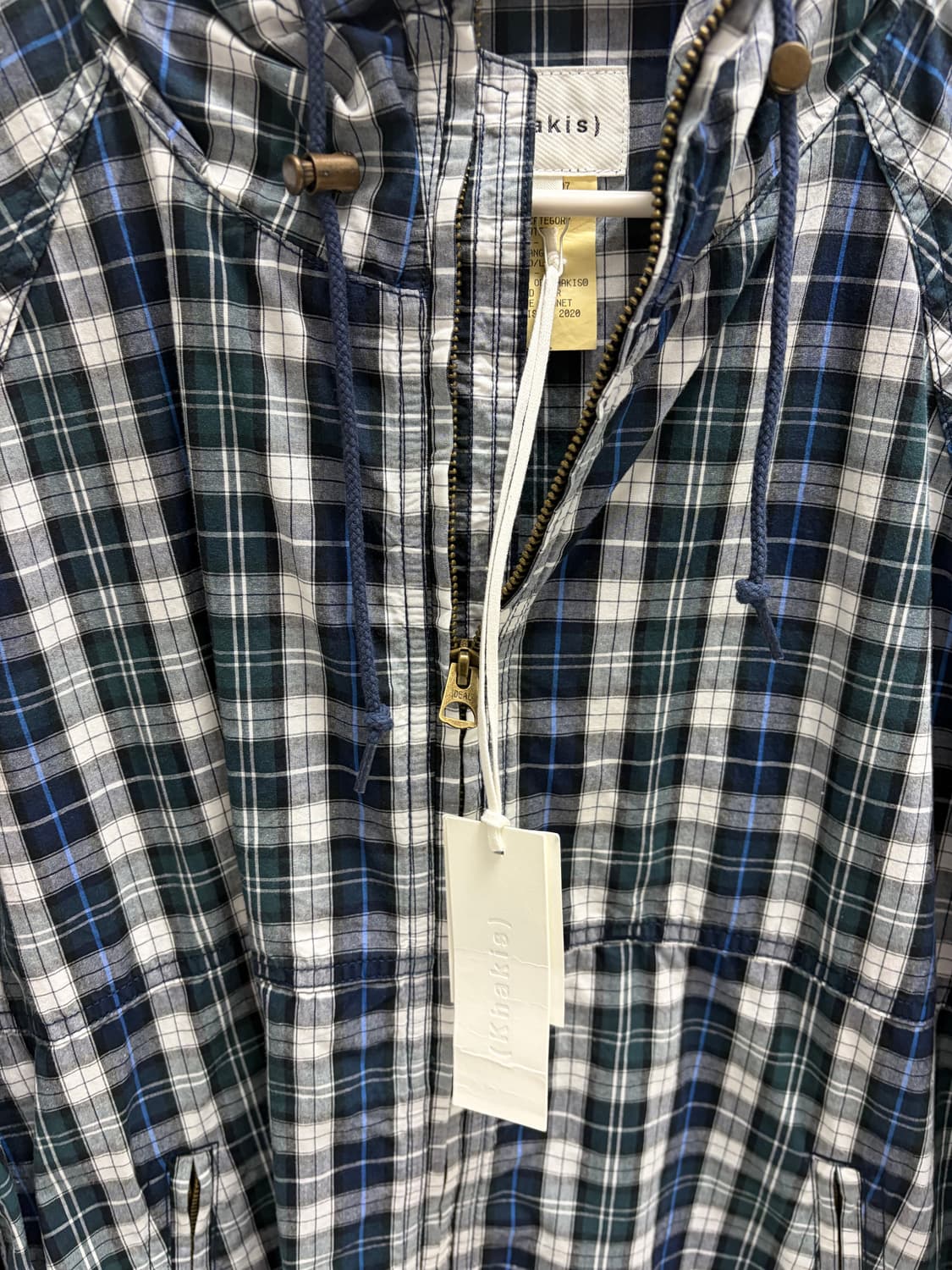 (새상품) 카키스 후디드 윈드 자켓 타탄 S 상품이미지4