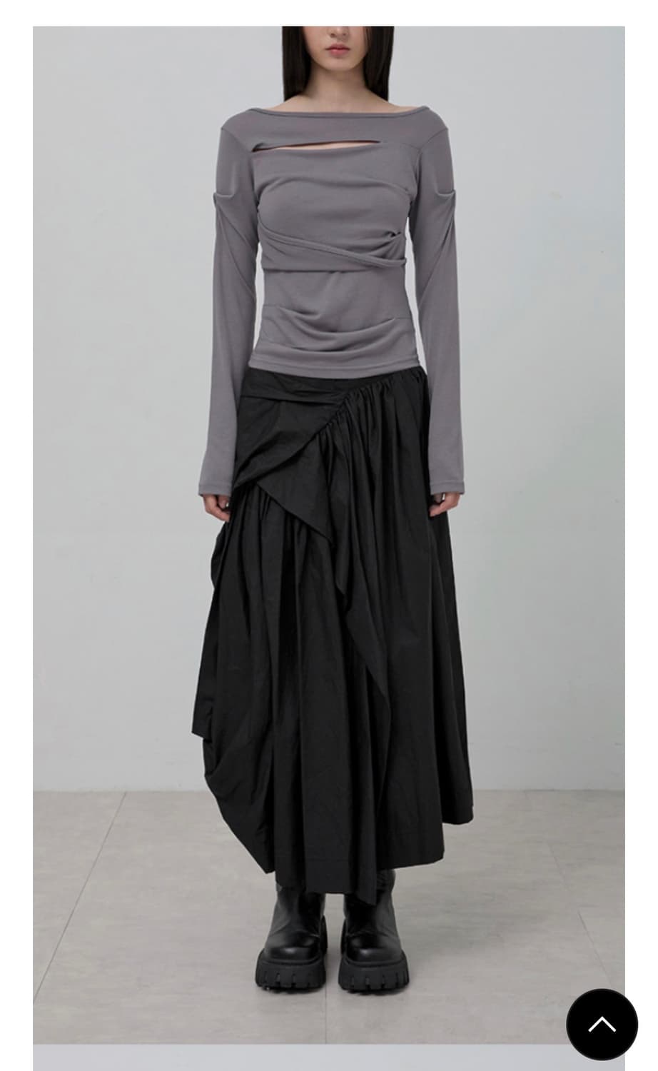 플레어업 Asymmetrical Draped Layered 스커트 상품이미지1