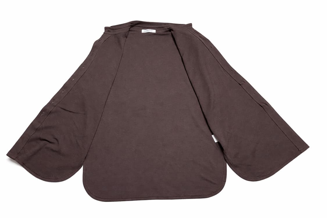 JPN 일본 빈티지 y2k 모리걸 루즈핏 브라운 버건디 니트 셔츠 가디건 상품이미지3