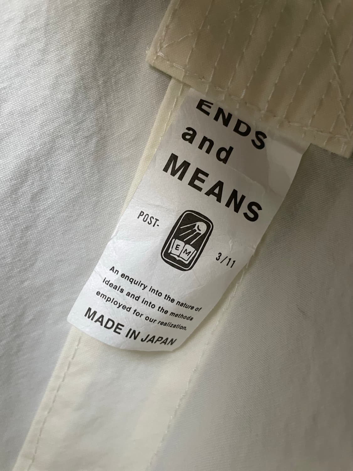 엔즈앤드민즈 2웨이 토트백 나일론 화이트 미사용품 상품이미지8