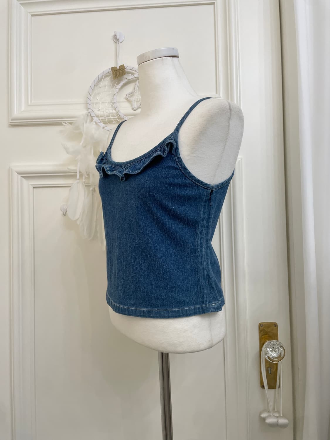 denim ruffle point twinkle span sleevele 상품이미지2