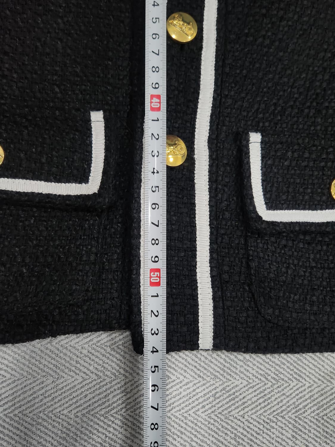 [F] 트위드 자켓 블랙 금장단추 여성 프리사이즈 상품이미지9