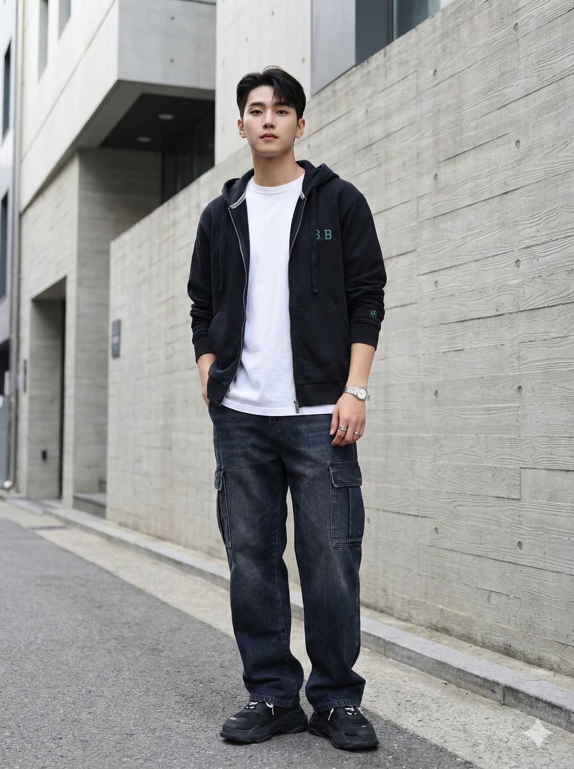 브룩스브라더스 B.B 로고 코튼 후드 집업 상품이미지1