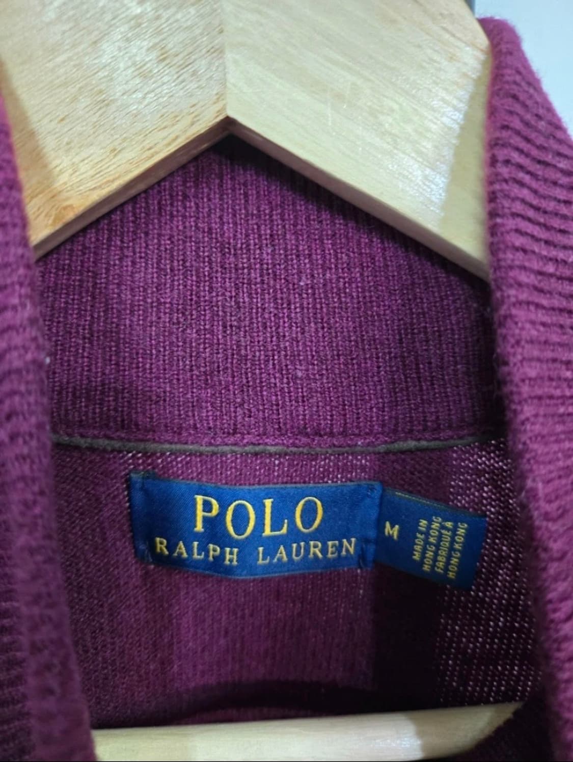 폴로 버건디 반집업 니트 상품이미지2