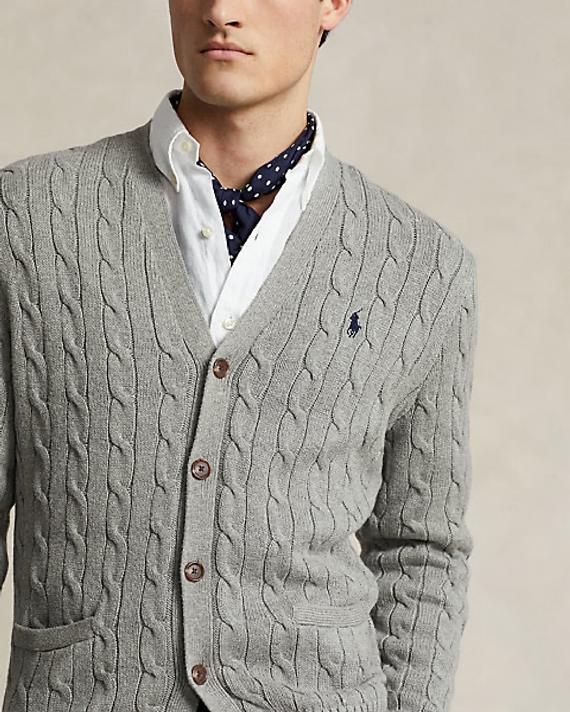 폴로 랄프로렌 케이블 니트 코튼 가디건 그레이 상품이미지9