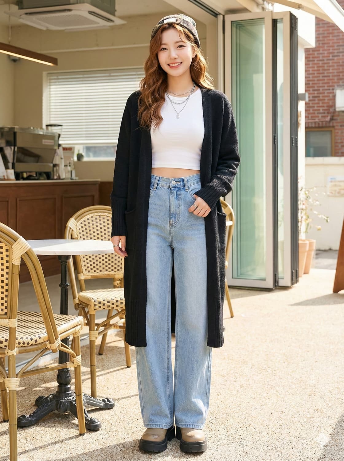 구호 KUHO 블랙 모 롱 가디건_Free 상품이미지1