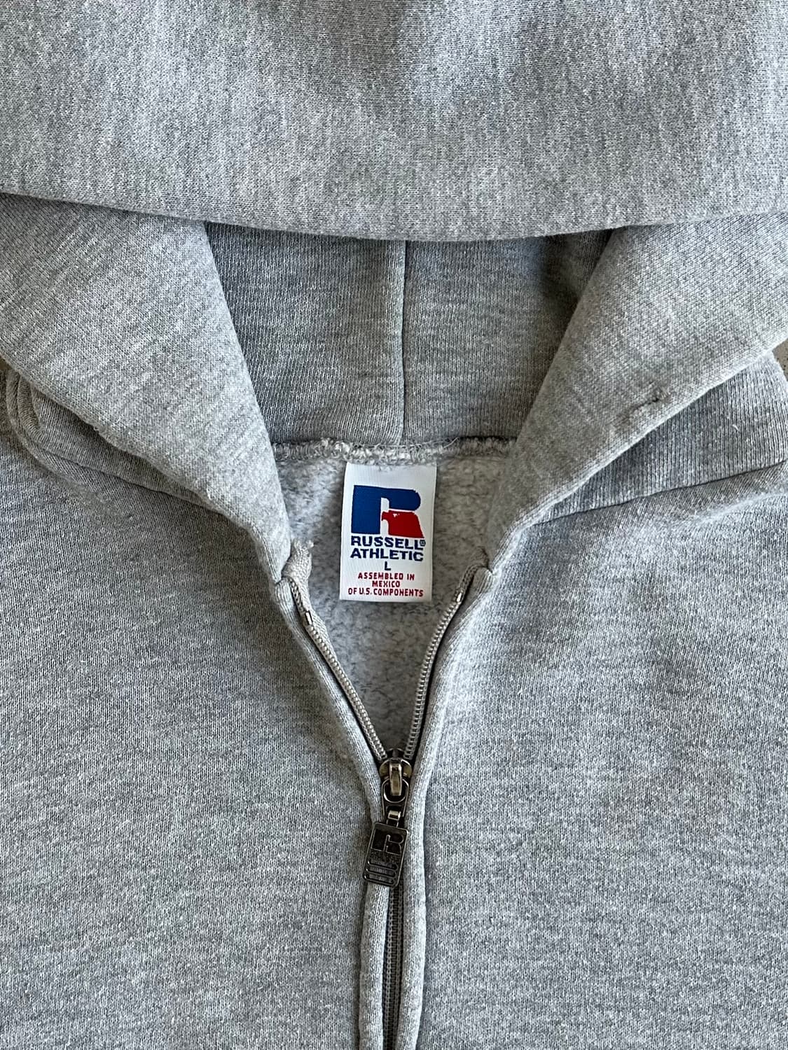 90s 빈티지 러셀 후드집업 그레이 L 상품이미지6