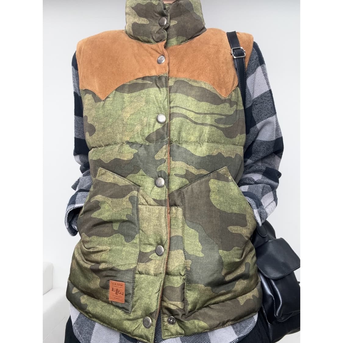 빈티지 카모 패딩 베스트 y2k 상품이미지3