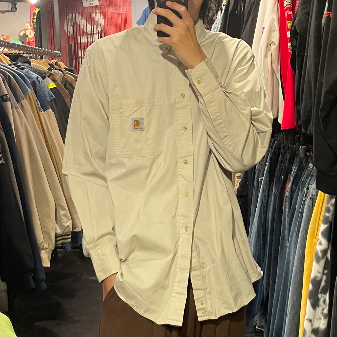 [IM] carhartt 칼하트 크림 긴팔셔츠 상품이미지4