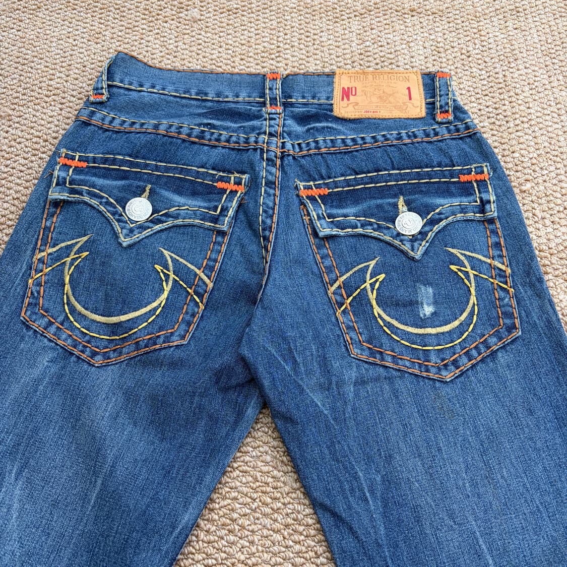 USA 트루릴리전 데미지 워싱 부츠컷 데님 팬츠 상품이미지3