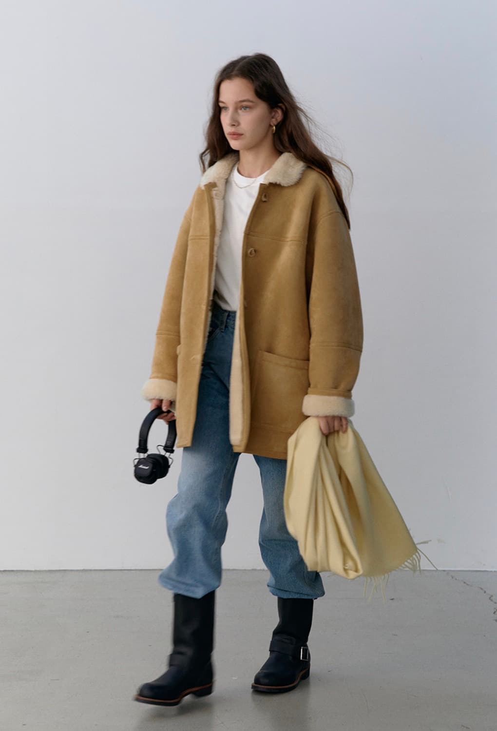 모데스트무드 런던 무스탕 베이지 상품이미지1